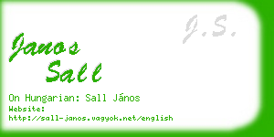 janos sall business card